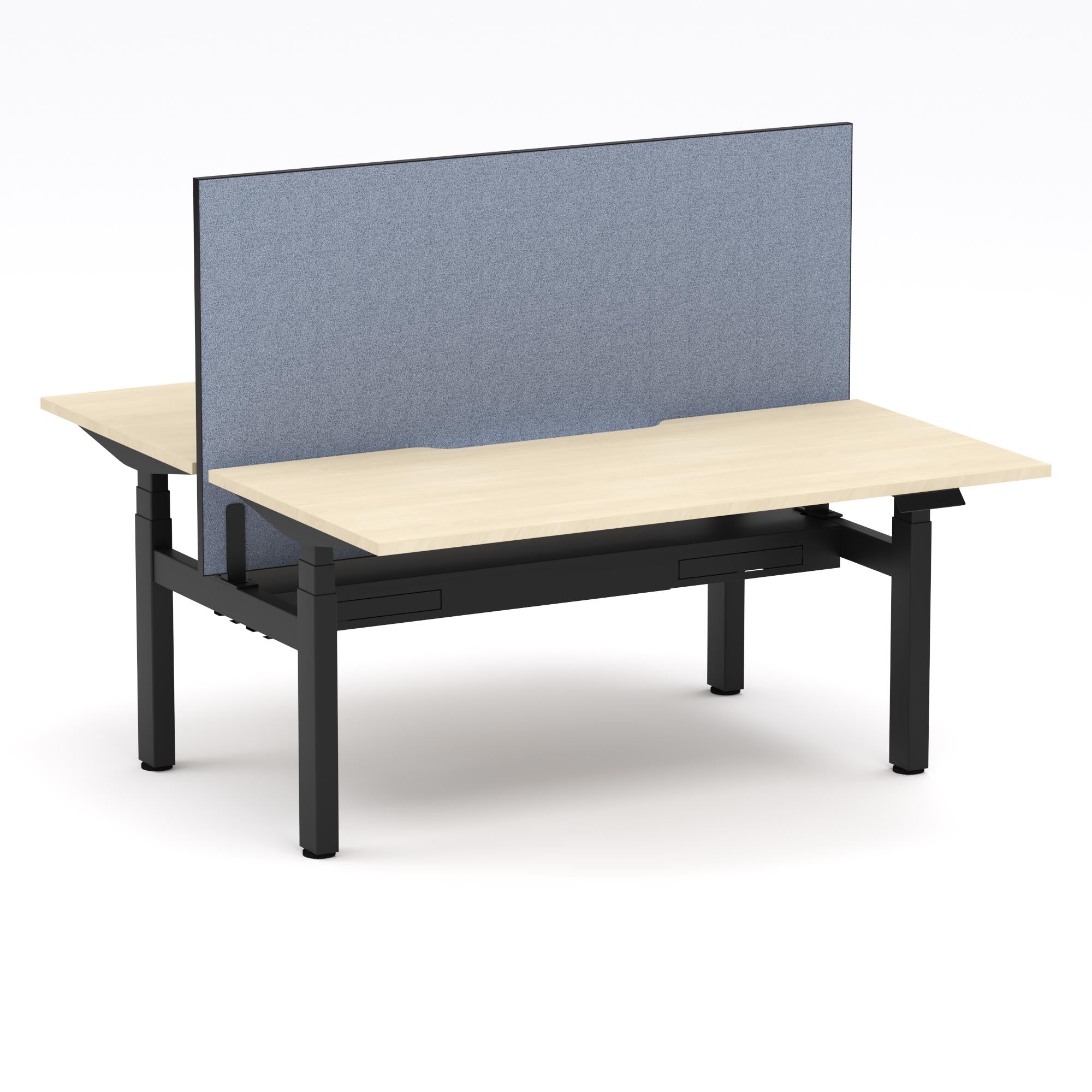 Montana Electric Standing 2-Person Double-sided Desk Workstation - With Misty Blue Elite25 Screen (3 Stages)
