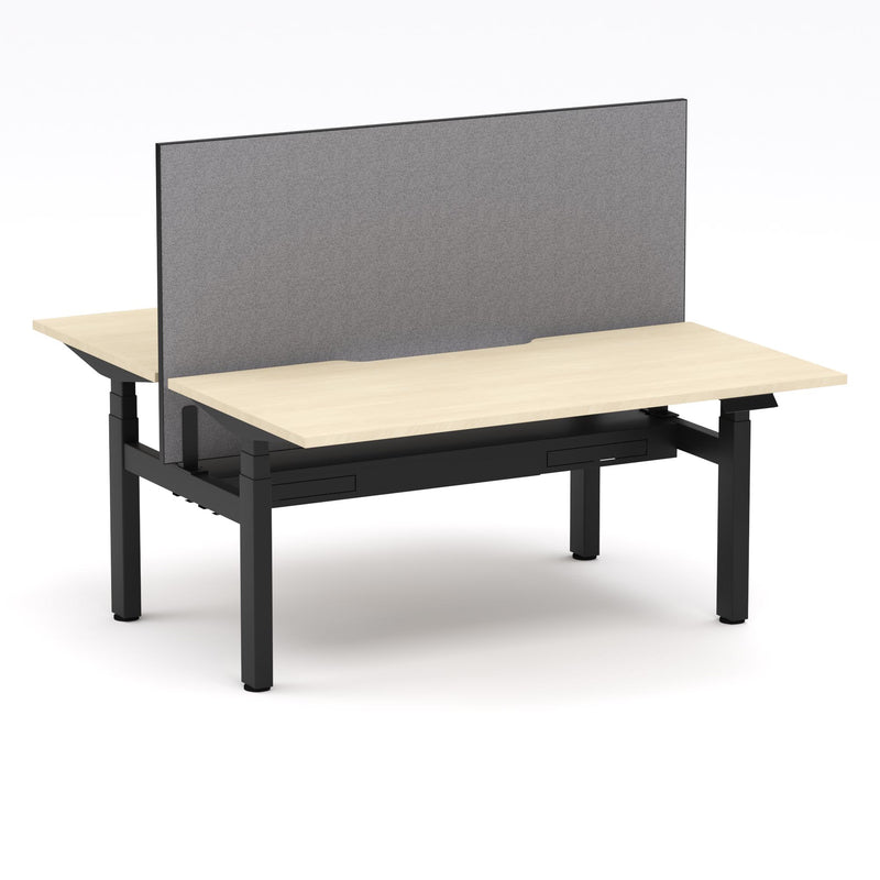 Montana Electric Standing 2-Person Double-sided Desk Workstation - With Smoke Grey Elite25 Screen (3 Stages)
