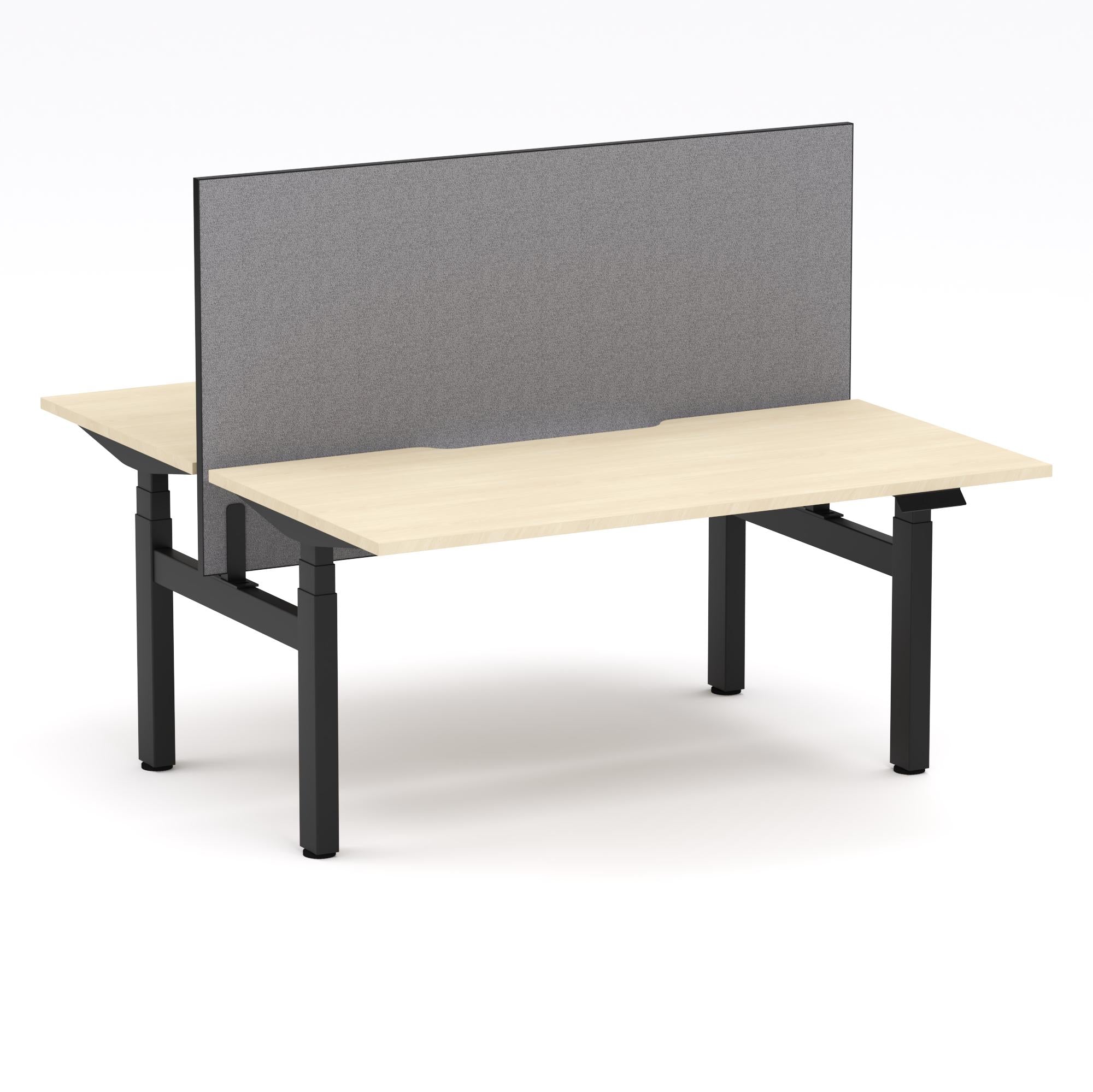 Montana Electric Standing 2-Person Double-sided Desk Workstation - With Smoke Grey Elite25 Screen (3 Stages)