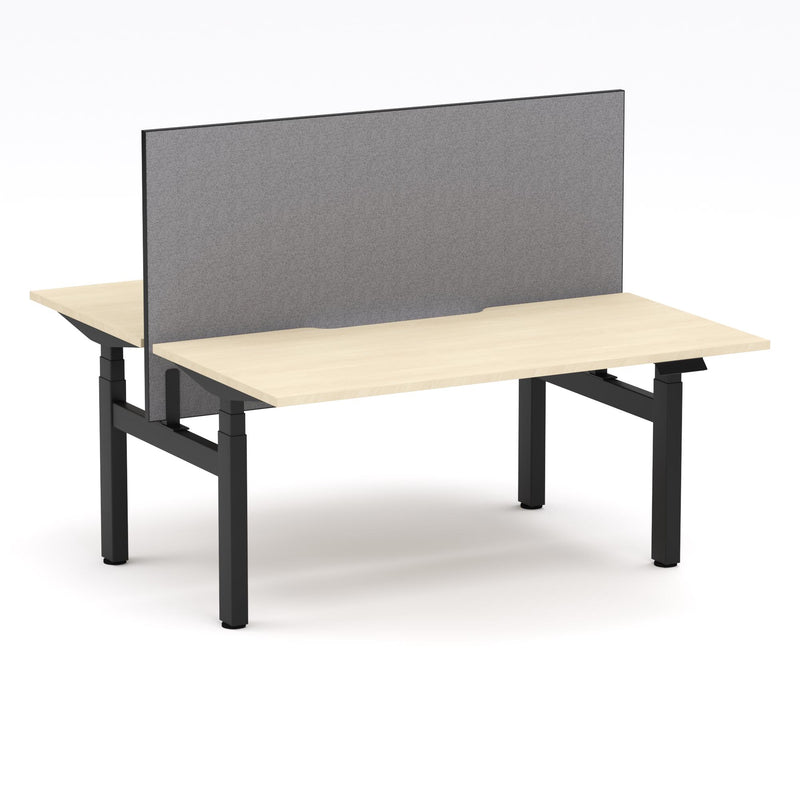 Montana Electric Standing 2-Person Double-sided Desk Workstation - With Smoke Grey Elite25 Screen (3 Stages)