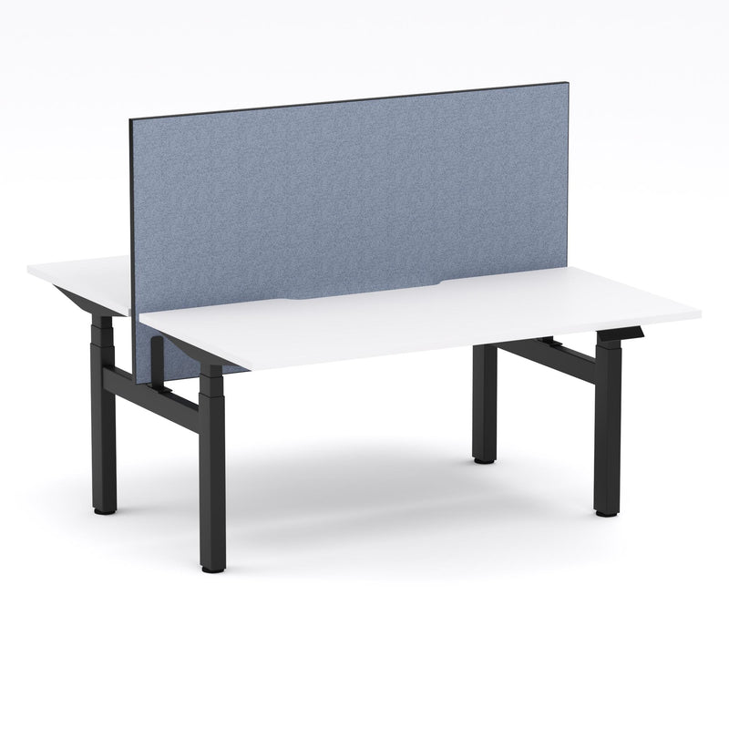 Montana Electric Standing 2-Person Double-sided Desk Workstation - With Misty Blue Elite25 Screen (3 Stages)