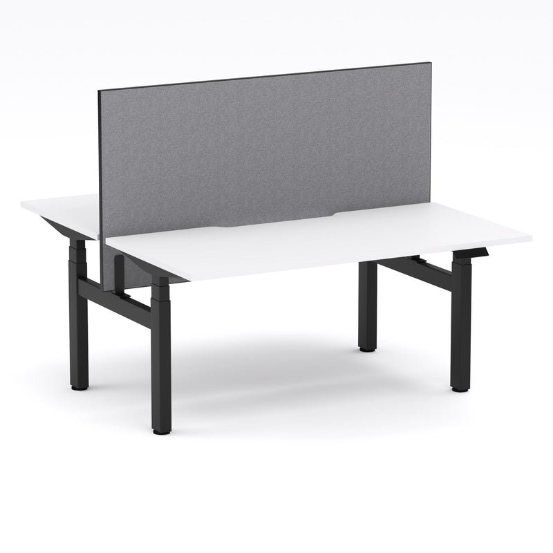 Montana Electric Standing 2-Person Double-sided Desk Workstation - With Smoke Grey Elite25 Screen (3 Stages)