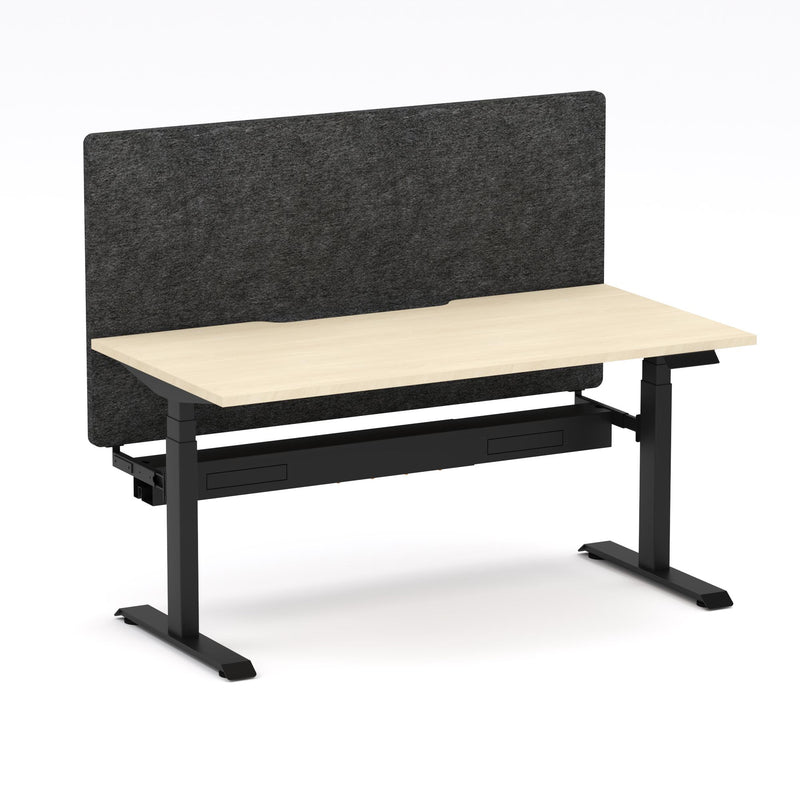 Montana Electric Standing Straight Workstation - With Charcoal Grey AcoustiQ Screen (3 Stages)