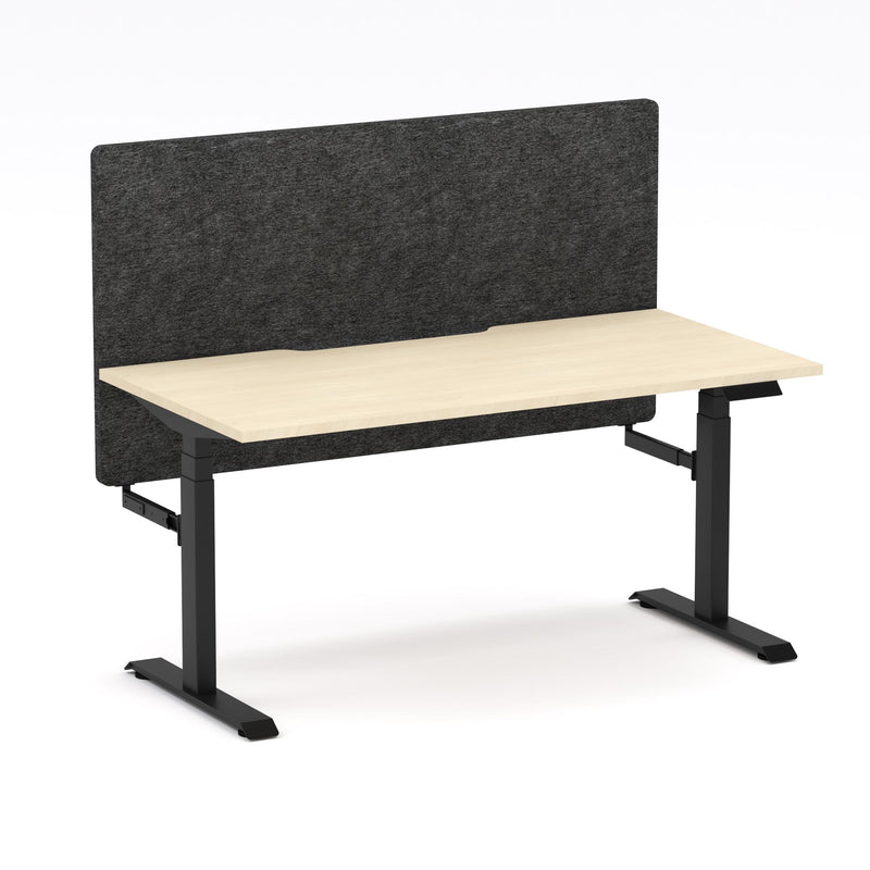 Montana Electric Standing Straight Workstation - With Charcoal Grey AcoustiQ Screen (3 Stages)