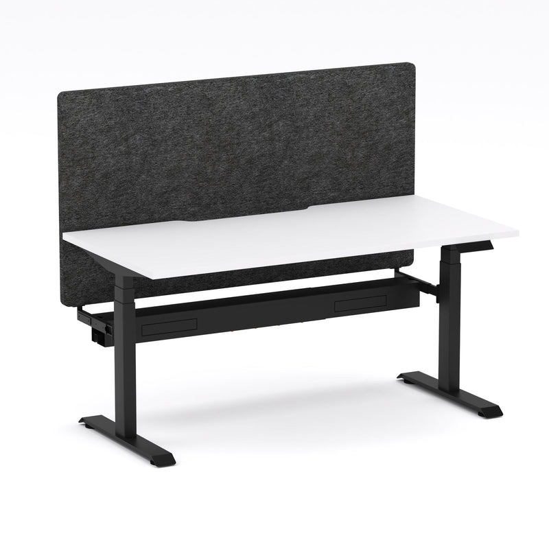 Montana Electric Standing Straight Workstation - With Charcoal Grey AcoustiQ Screen (3 Stages)