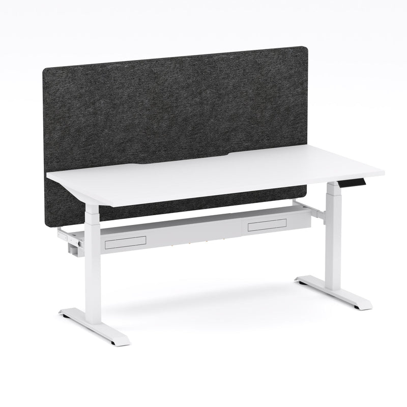 Montana Electric Standing Straight Workstation - With Charcoal Grey AcoustiQ Screen (3 Stages)