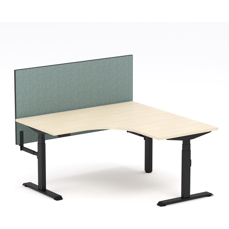 Montana Electric Standing 90Deg Corner Workstation - With Sage Green Elite25 Screen (3 Stages)