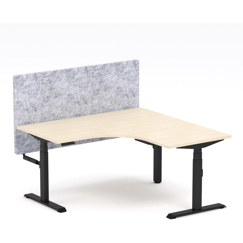 Montana Electric Standing 90Deg Corner Workstation - With Marble Grey AcoustiQ Screen (3 Stages)