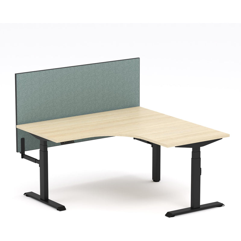Montana Electric Standing 90Deg Corner Workstation - With Sage Green Elite25 Screen (3 Stages)