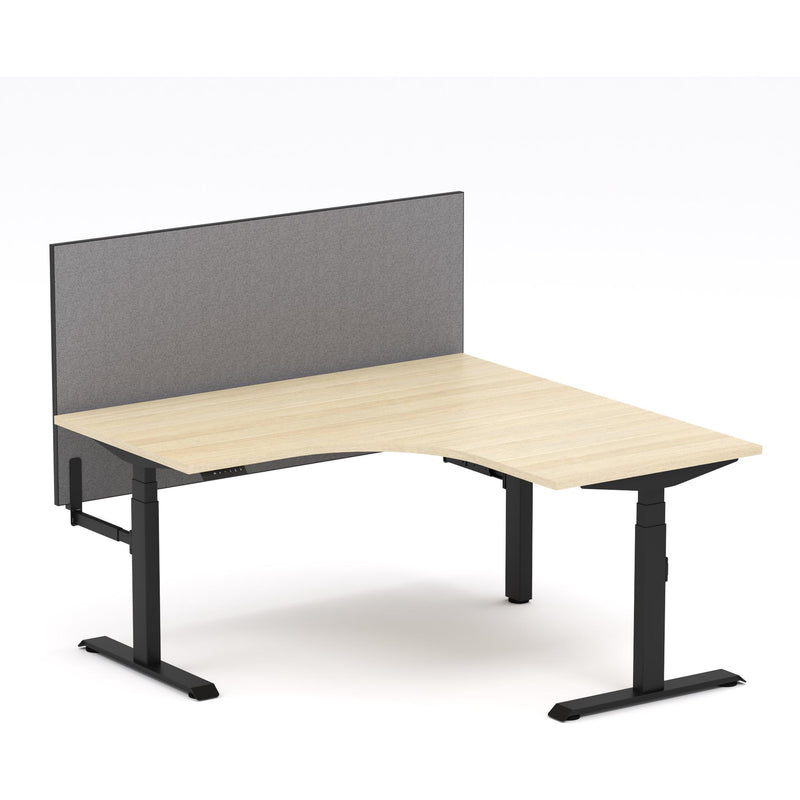 Montana Electric Standing 90Deg Corner Workstation - With Smoke Grey Elite25 Screen (3 Stages)