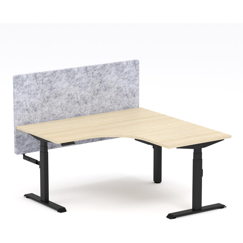 Montana Electric Standing 90Deg Corner Workstation - With Marble Grey AcoustiQ Screen (3 Stages)
