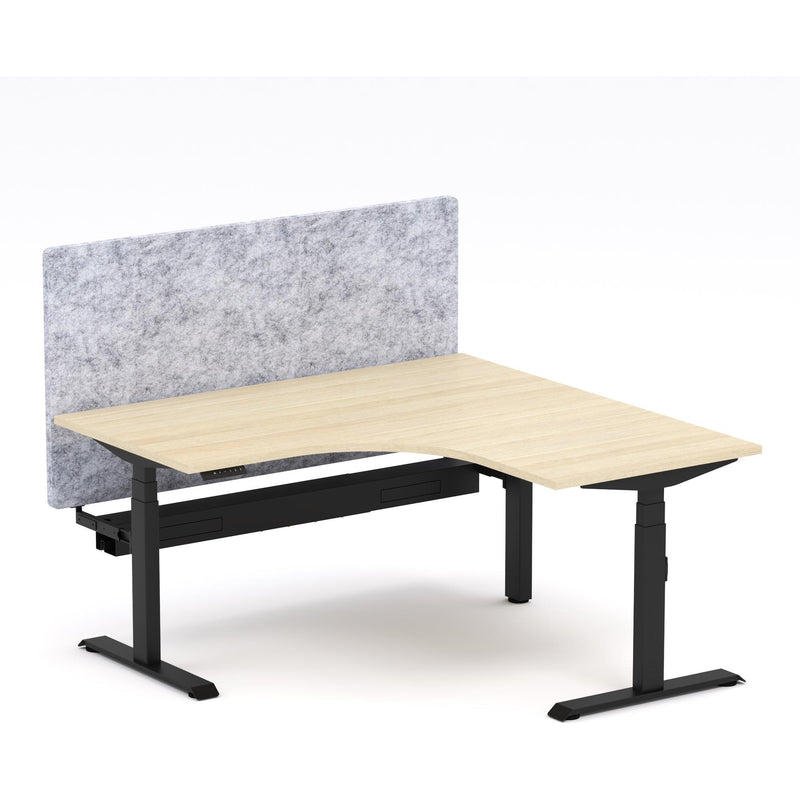 Montana Electric Standing 90Deg Corner Workstation - With Marble Grey AcoustiQ Screen (3 Stages)