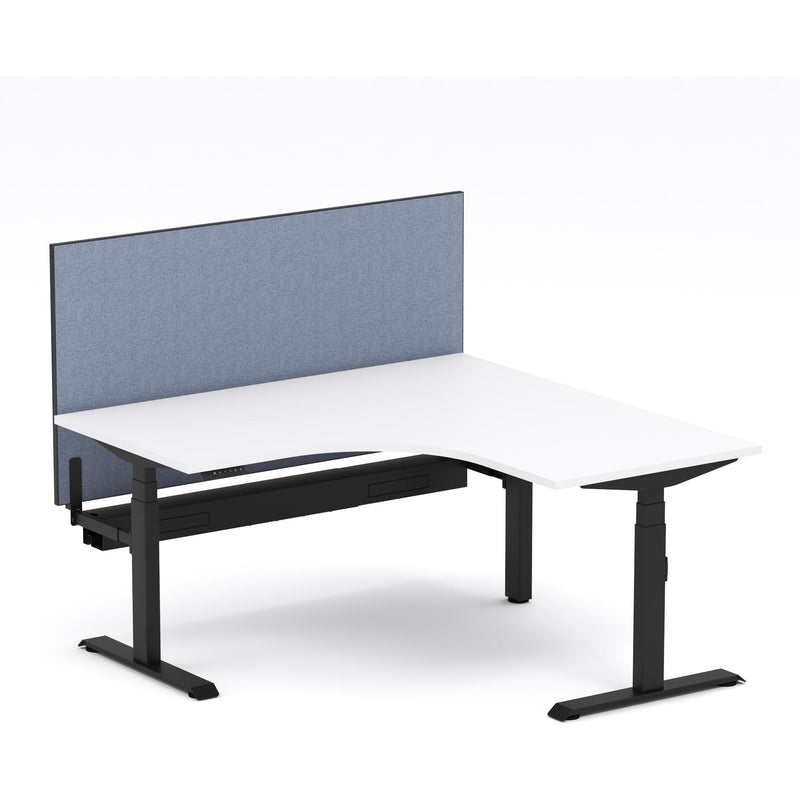 Montana Electric Standing 90Deg Corner Workstation - With Misty Blue Elite25 Screen (3 Stages)