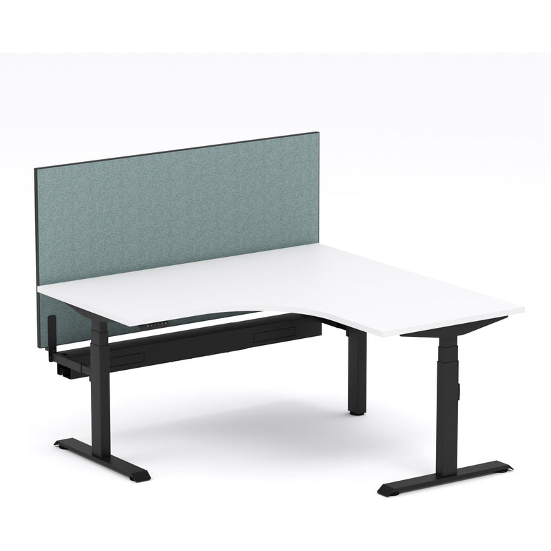 Montana Electric Standing 90Deg Corner Workstation - With Sage Green Elite25 Screen (3 Stages)