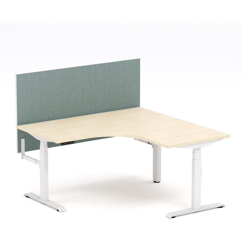 Montana Electric Standing 90Deg Corner Workstation - With Sage Green Elite25 Screen (3 Stages)