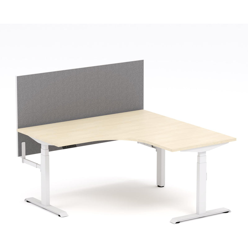 Montana Electric Standing 90Deg Corner Workstation - With Smoke Grey Elite25 Screen (3 Stages)