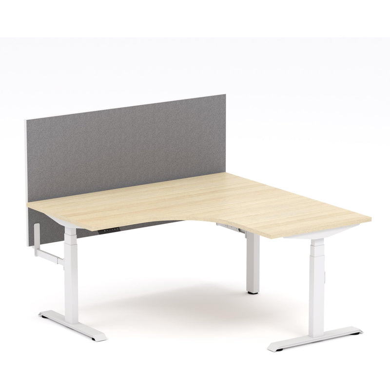 Montana Electric Standing 90Deg Corner Workstation - With Smoke Grey Elite25 Screen (3 Stages)