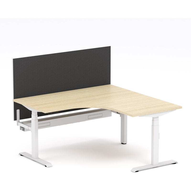 Montana Electric Standing 90Deg Corner Workstation - With Graphite Elite25 Screen (3 Stages)