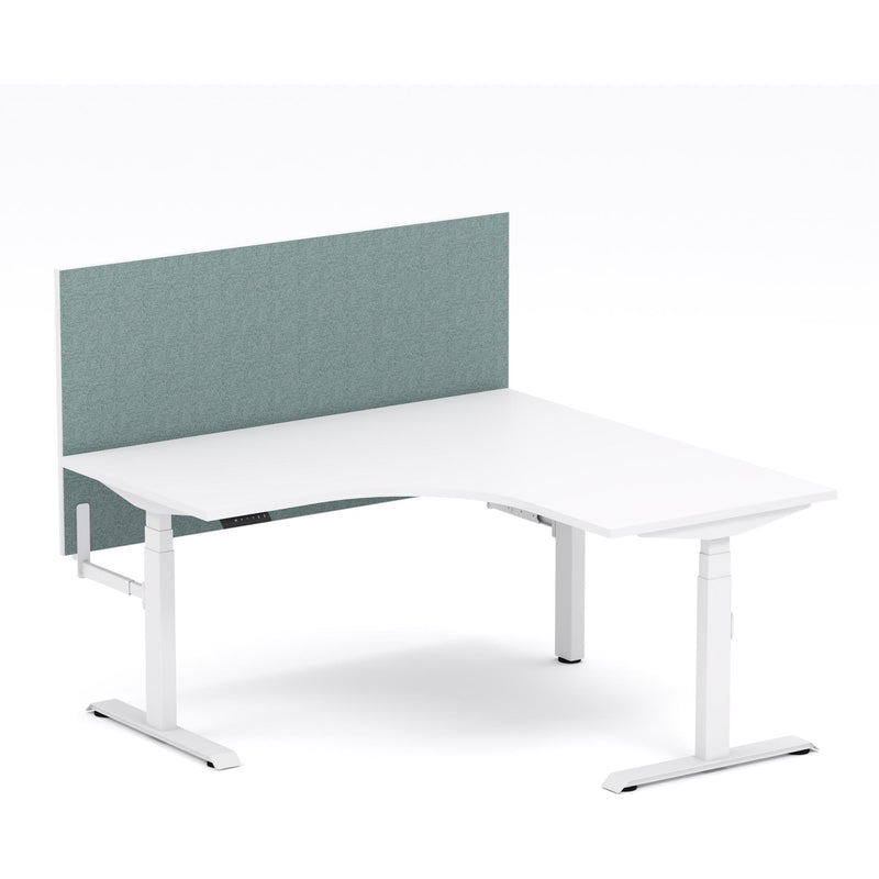 Montana Electric Standing 90Deg Corner Workstation - With Sage Green Elite25 Screen (3 Stages)