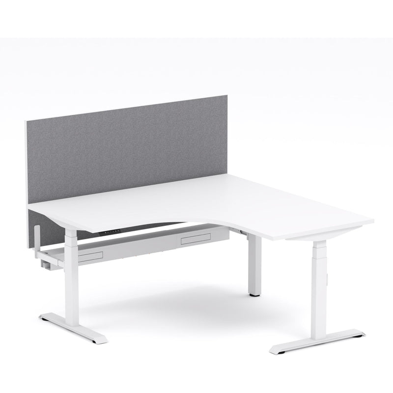 Montana Electric Standing 90Deg Corner Workstation - With Smoke Grey Elite25 Screen (3 Stages)