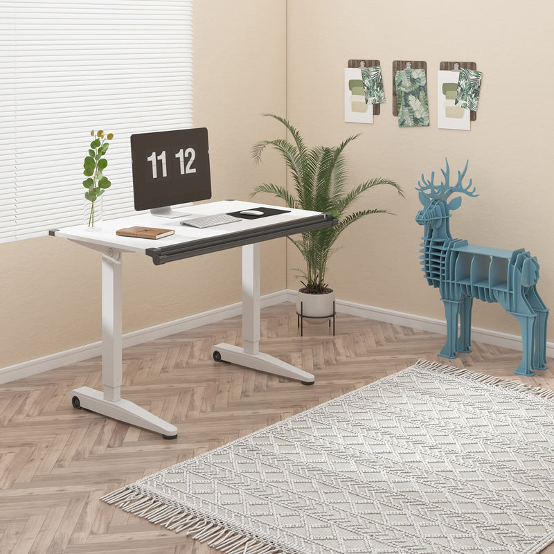 Versarise Height Adjustable Drafting Table Pneumatic Flip Top Table