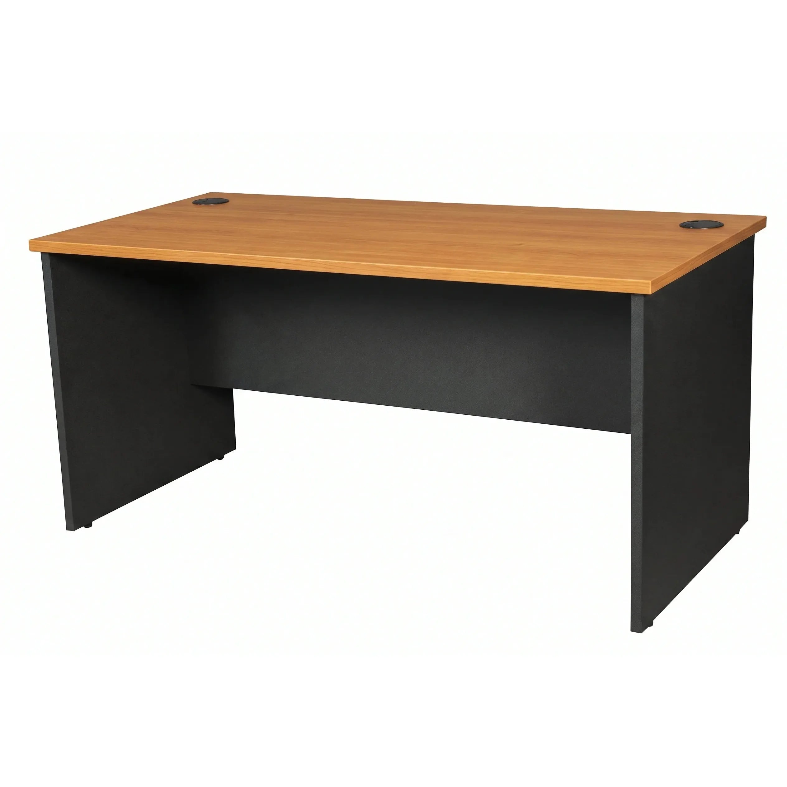 Logan Straight Desk - Beach/Ironstone (Black Friday)-Elite Office Furniture