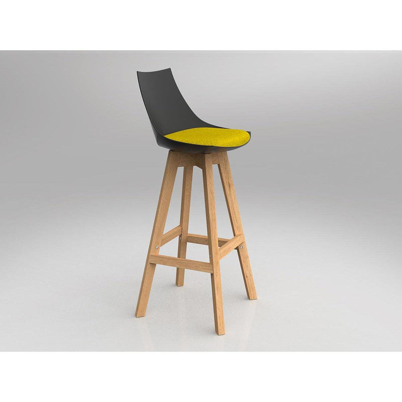 Luna Black Barstool with Oak Base