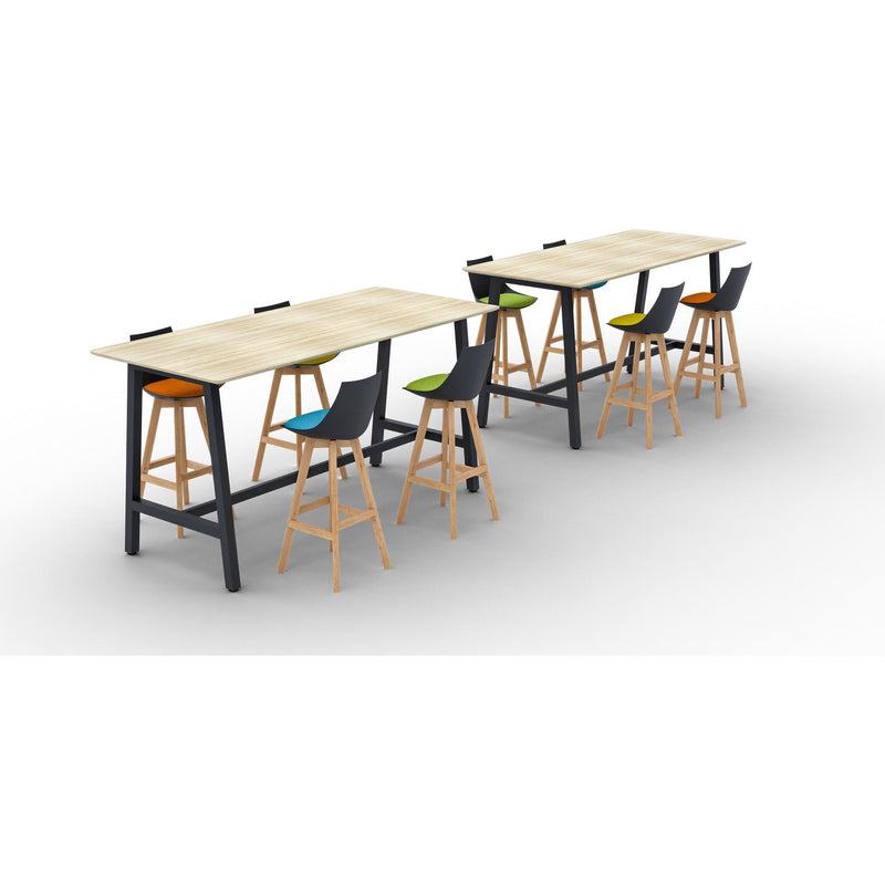 Luna Black Barstool with Oak Base