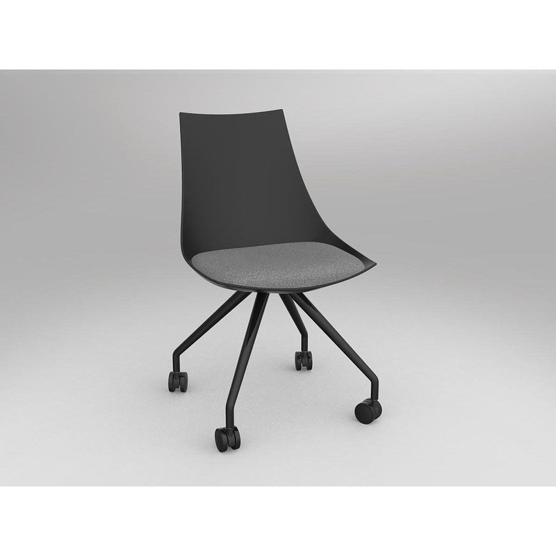 Luna Black Chair with Castor Base