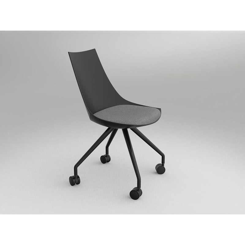 Luna Black Chair with Castor Base