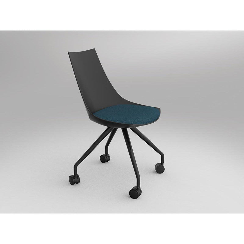 Luna Black Chair with Castor Base