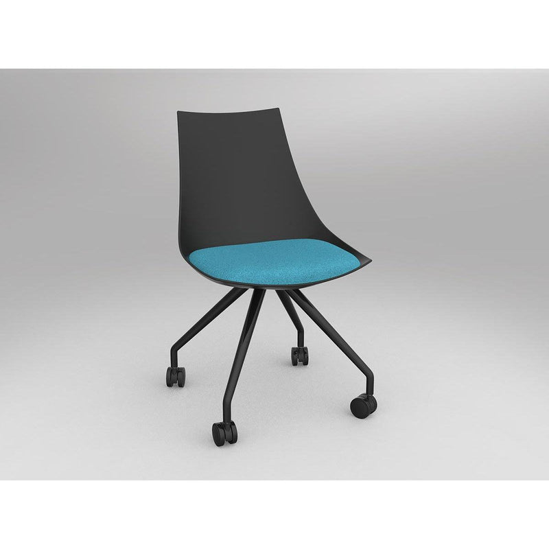 Luna Black Chair with Castor Base