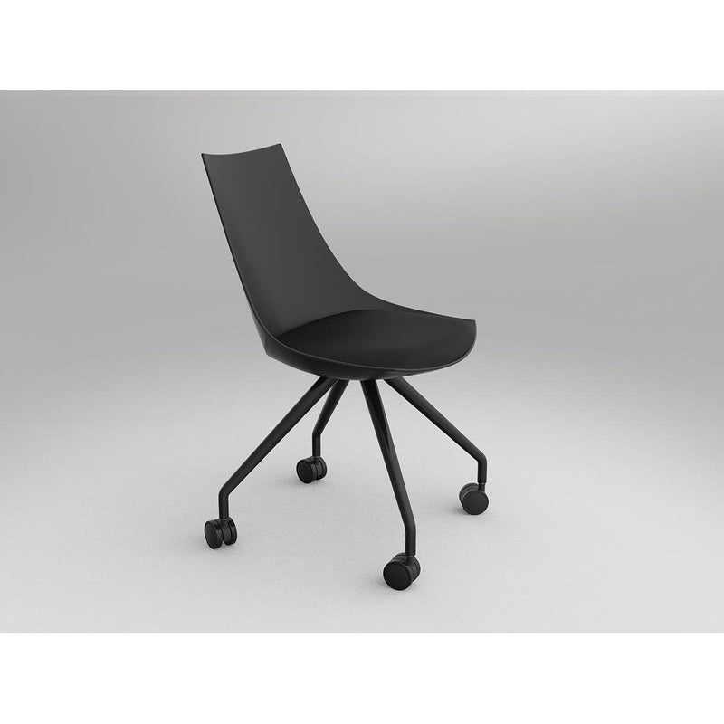 Luna Black Chair with Castor Base