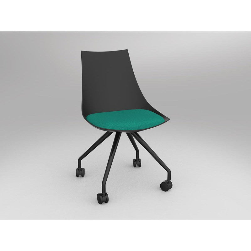 Luna Black Chair with Castor Base