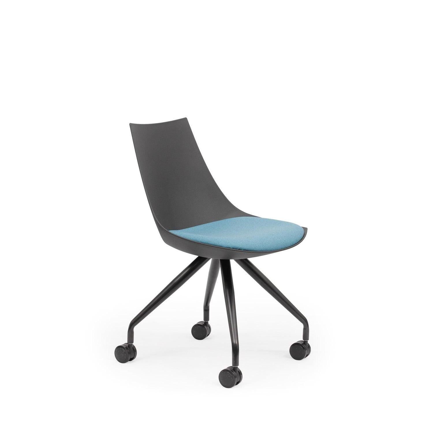 Luna Black Chair with Castor Base
