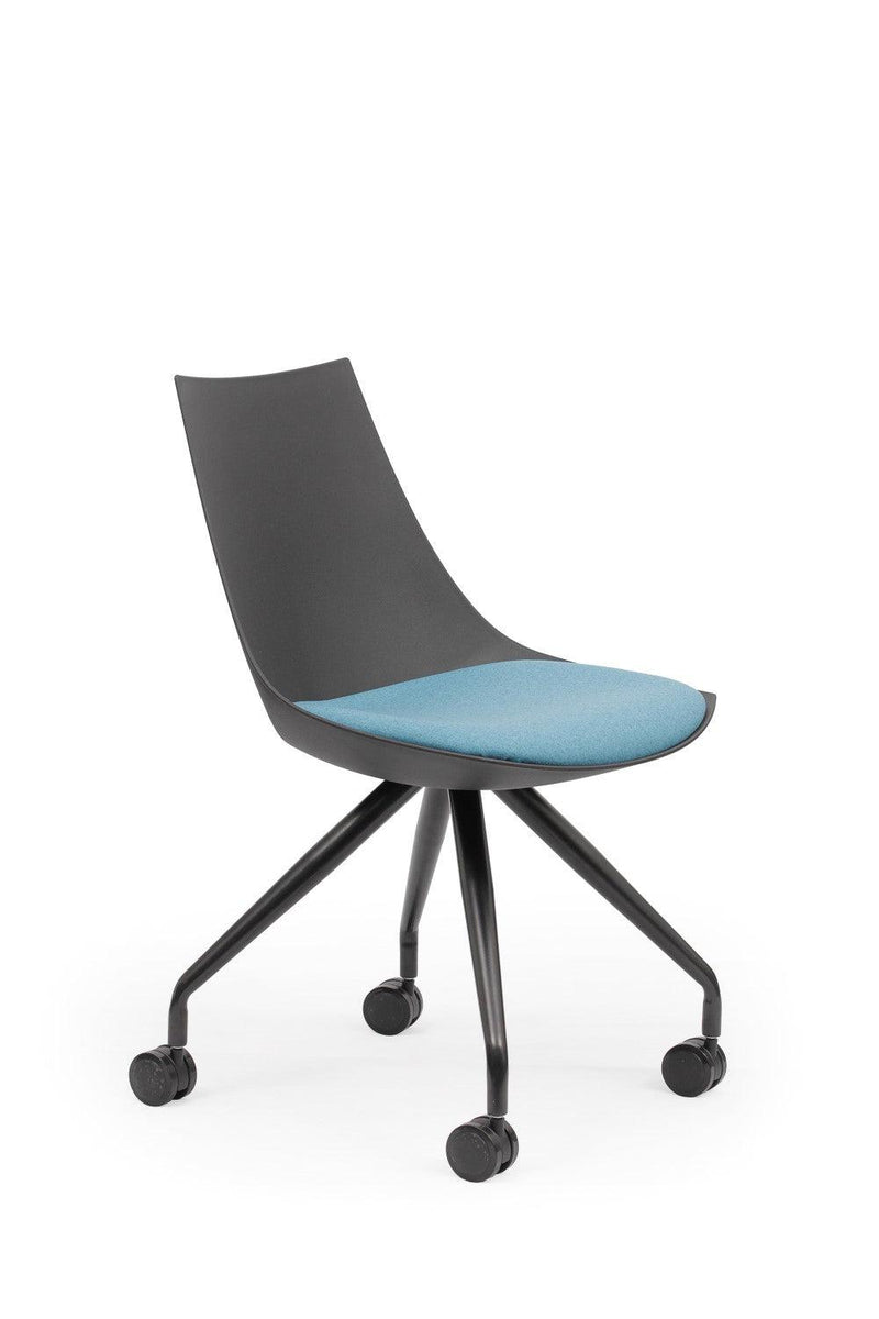 Luna Black Chair with Castor Base