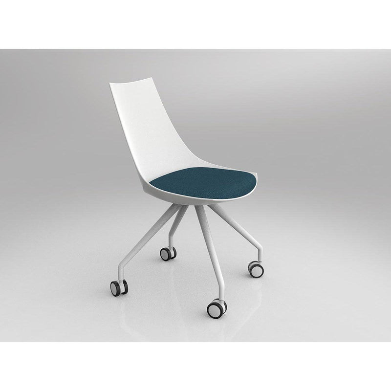 Luna White Chair with Castor Base