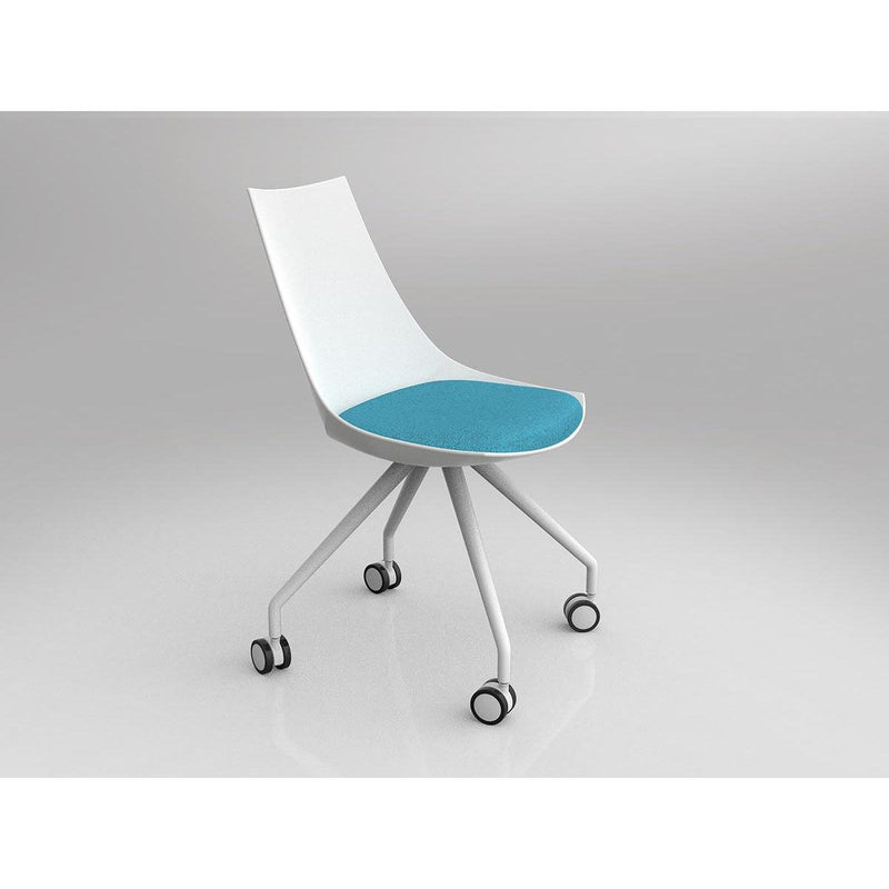 Luna White Chair with Castor Base