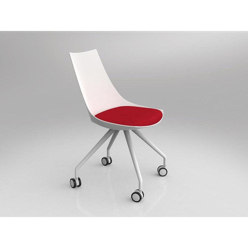 Luna White Chair with Castor Base