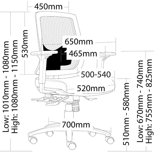 Metric Task Mesh Chair