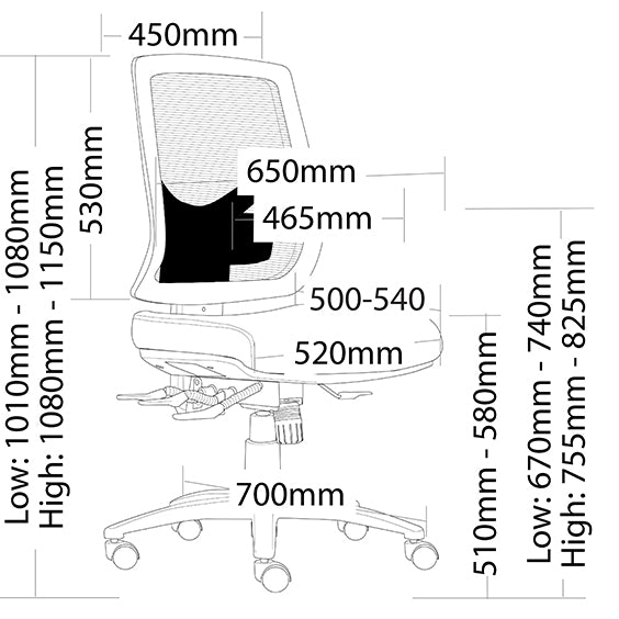 Metric Task Mesh Chair