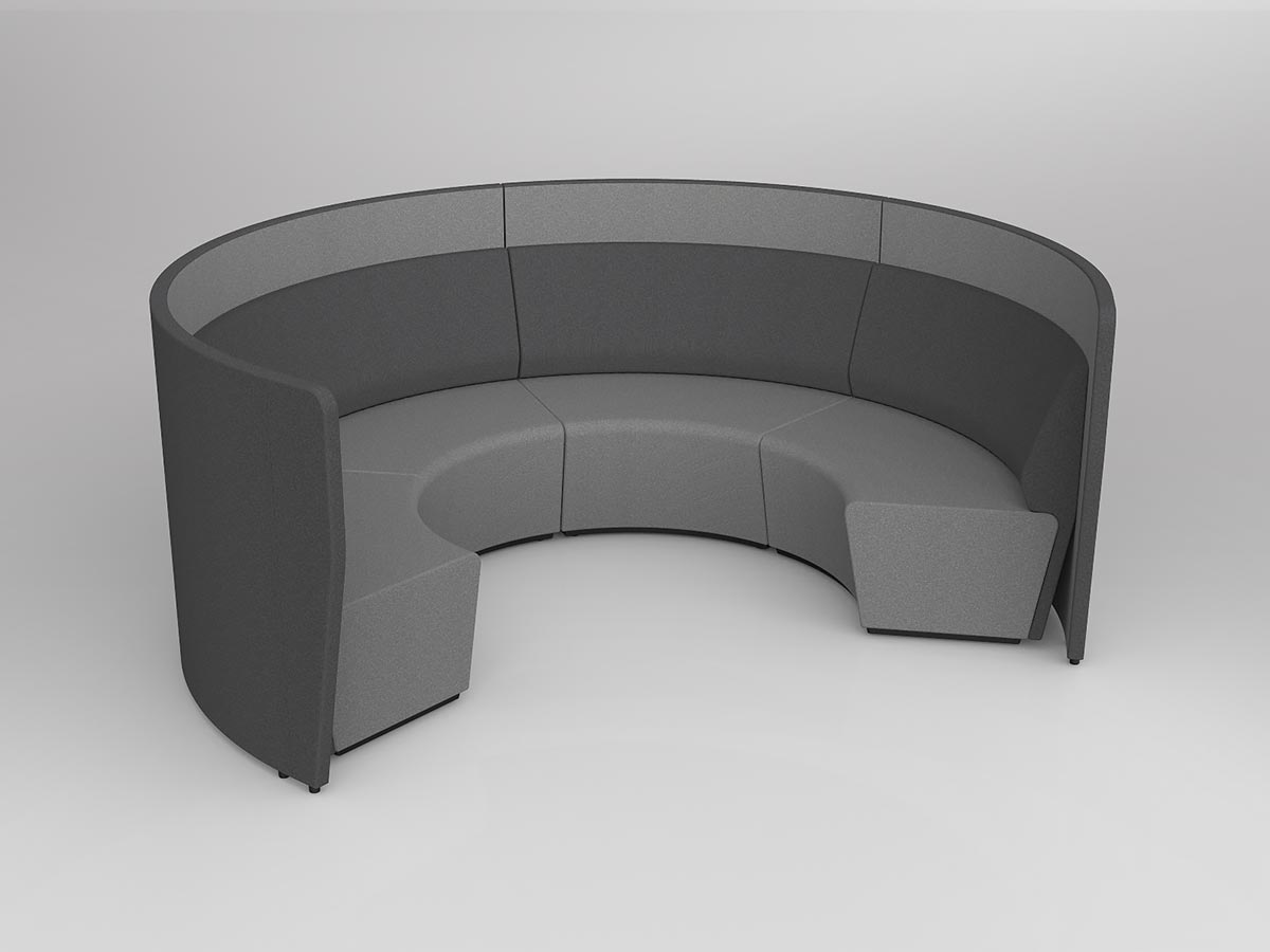 Motion Arc 4 Walls Charcoal/Stone