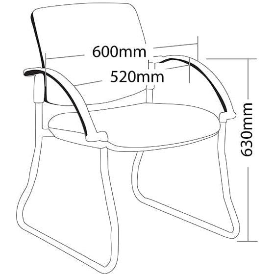 Maxi Hospitality Chair - Sled Base Upholstered Back