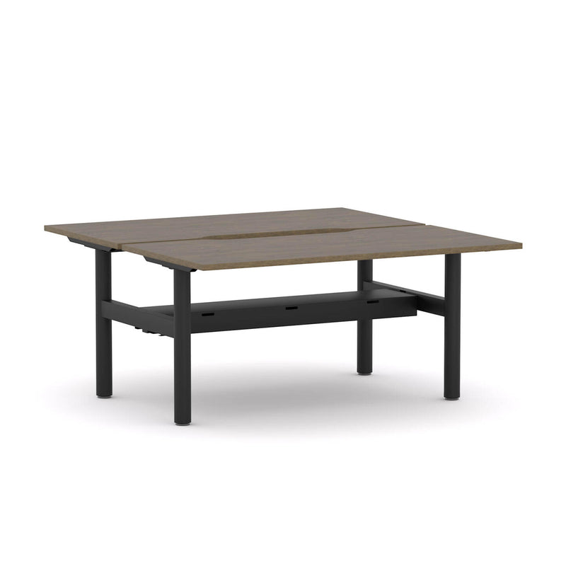 Agile Fixed Round 2-Person Double-sided Desk Workstation