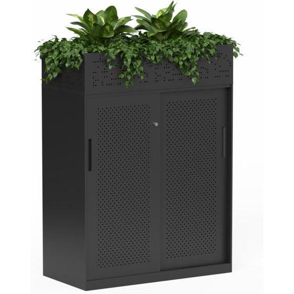 Nevada Sliding Door Credenza with Planter Box