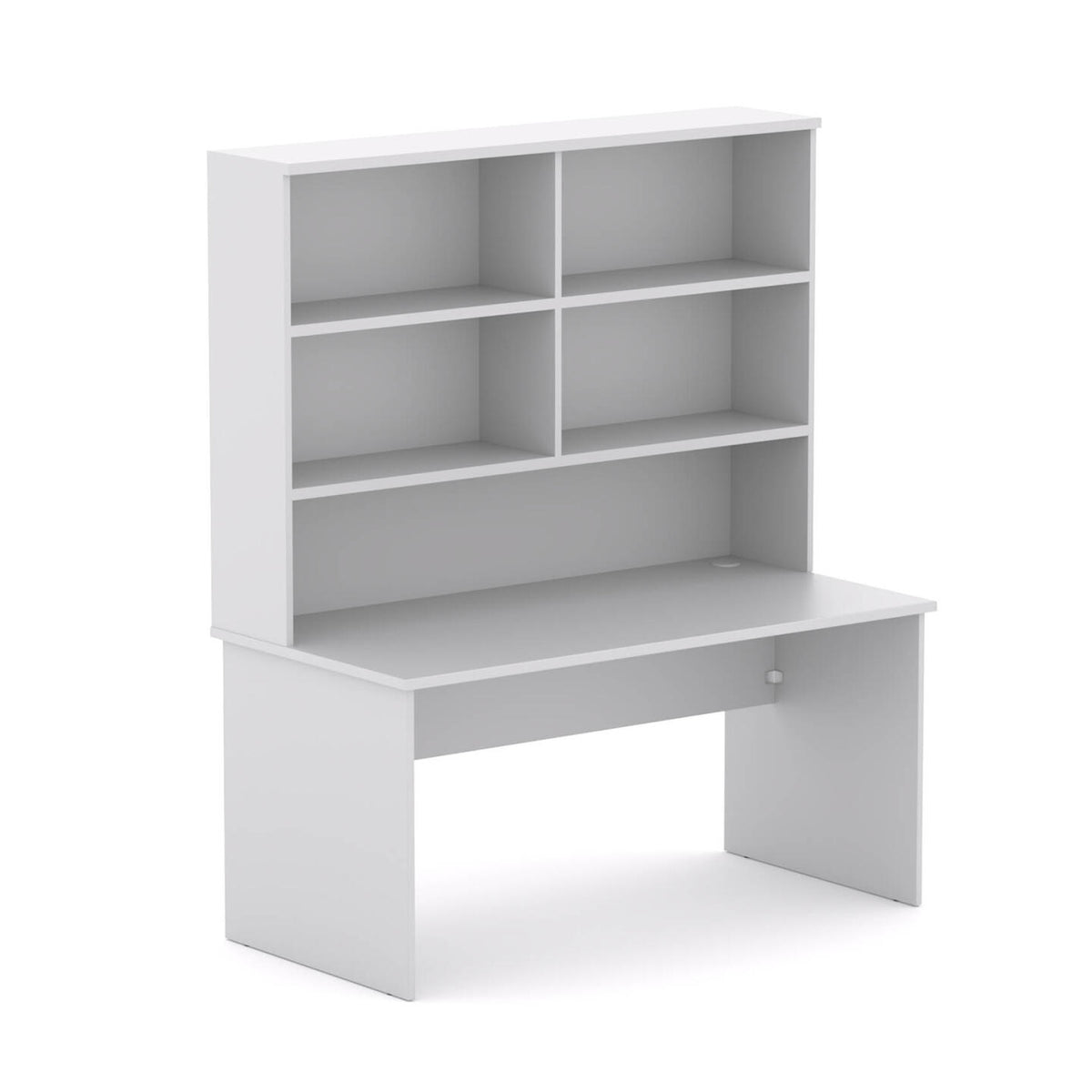 EkoSystem Straight Workstation Charcoal Base with Hutch Storage