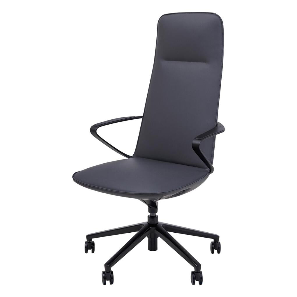 Nico Executive Chair with fixed arms, upholstered high-back, moulded seat,base