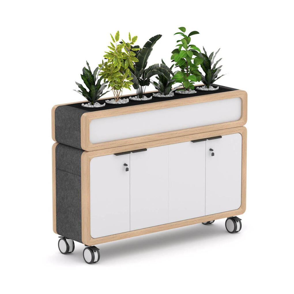 Rover Mobile Credenza with Planter Box