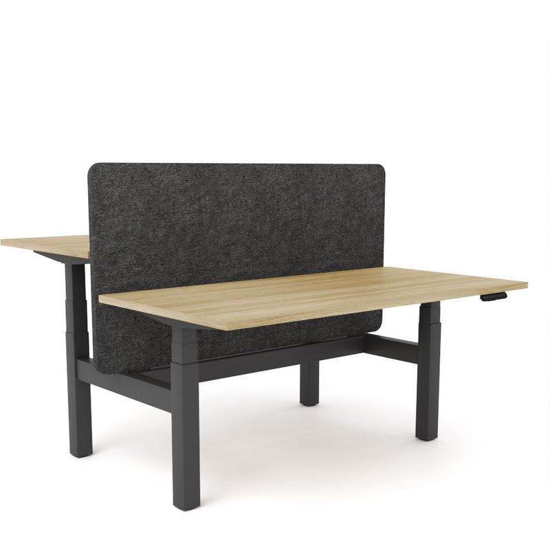 Dynamo Plus - Electric Height Adjustable Double Sided Workstation With Screen (Charcoal Grey Screen)