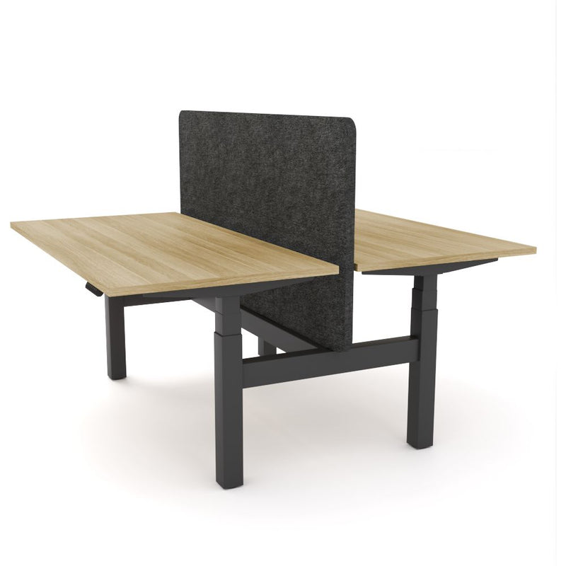 Dynamo Plus - Electric Height Adjustable Double Sided Workstation With Screen (Charcoal Grey Screen)